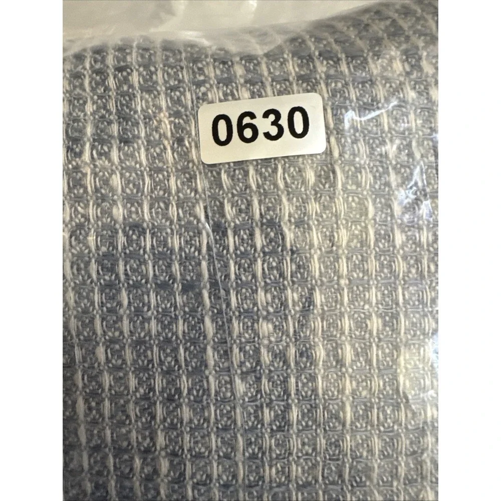 POTTERY BARN BELGIAN FLAX LINEN WAFFLE WEAVE CHAMBRAY BLUE STANDARD PILLOW SHAM